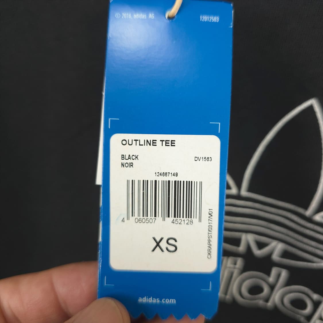 새제품 아디다스 Adidas 트레포일 아웃라인 반팔티 블랙 상품이미지7
