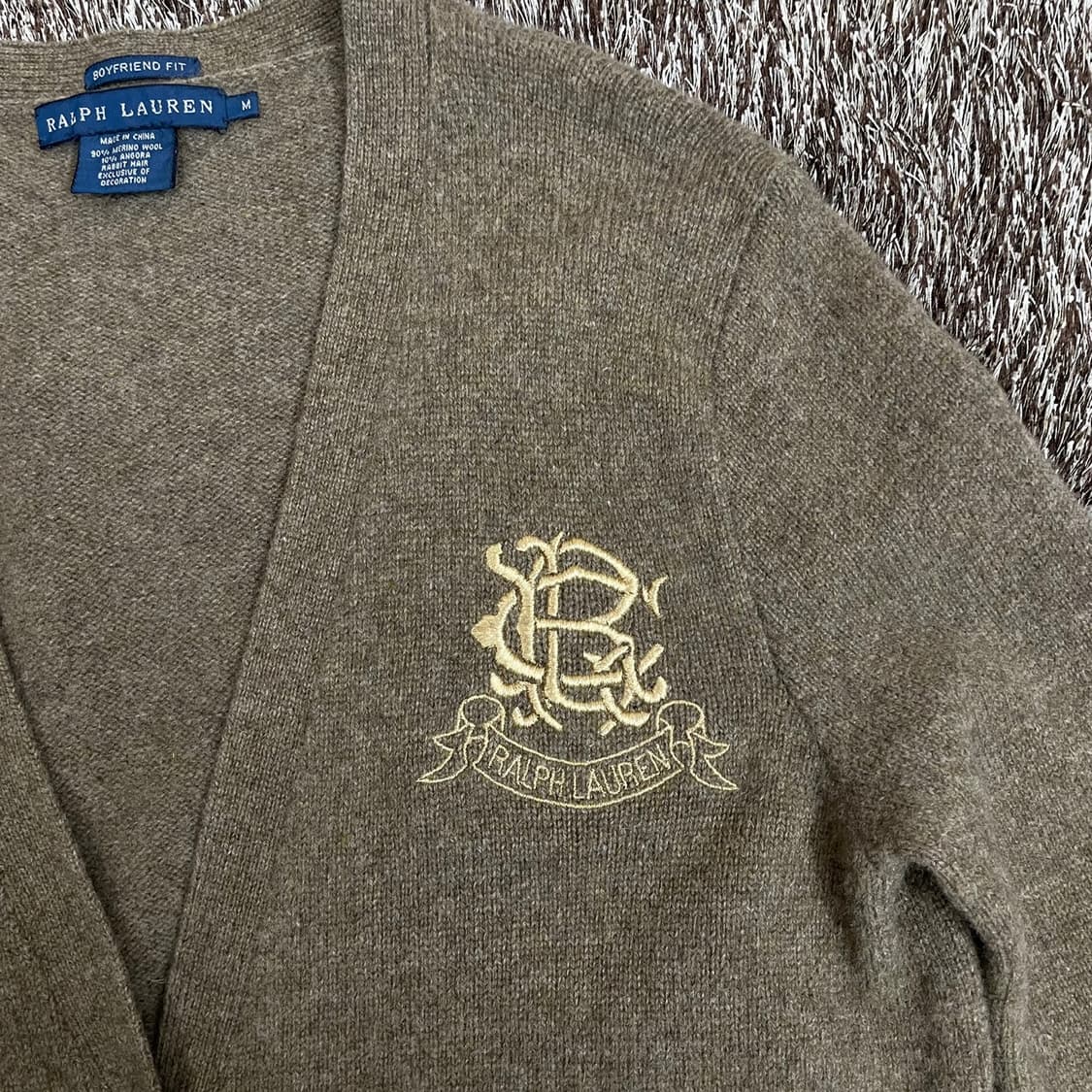 랄프로렌 Ralph Lauren 카키브라운 보이프렌드핏 가디건 M 상품이미지5