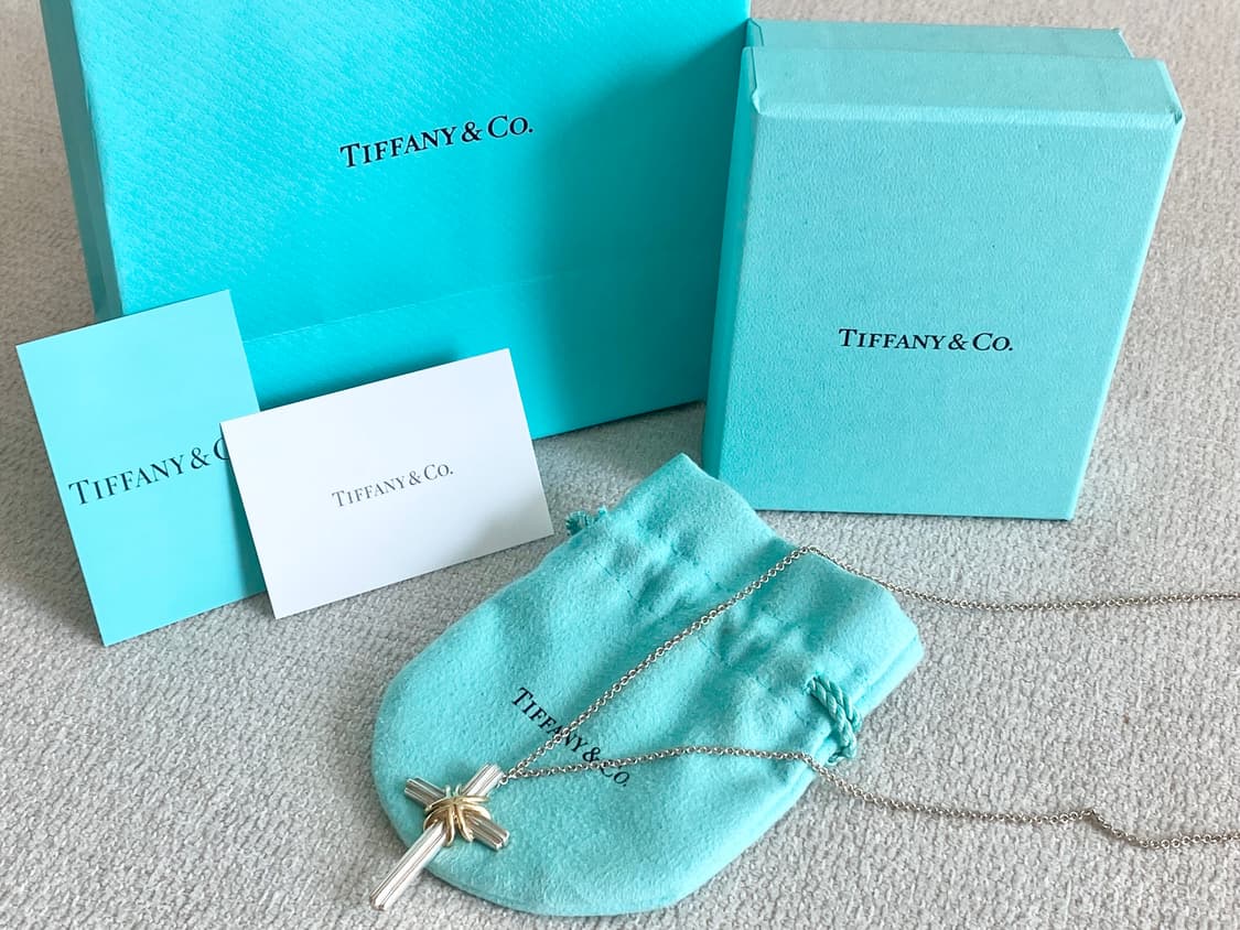 티파니 시그니처 십자가 18k 콤비 실버 남녀공용 상품이미지2