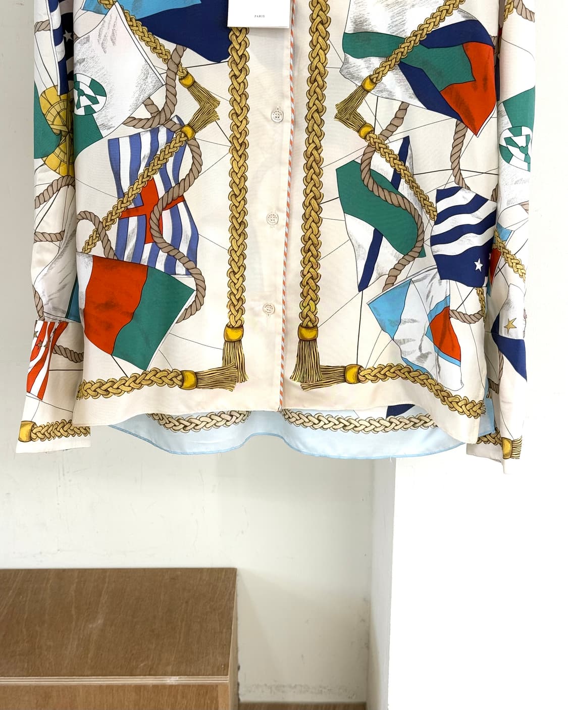 산드로 너티컬 플래그 프린트 실크 블라우스 상품이미지5