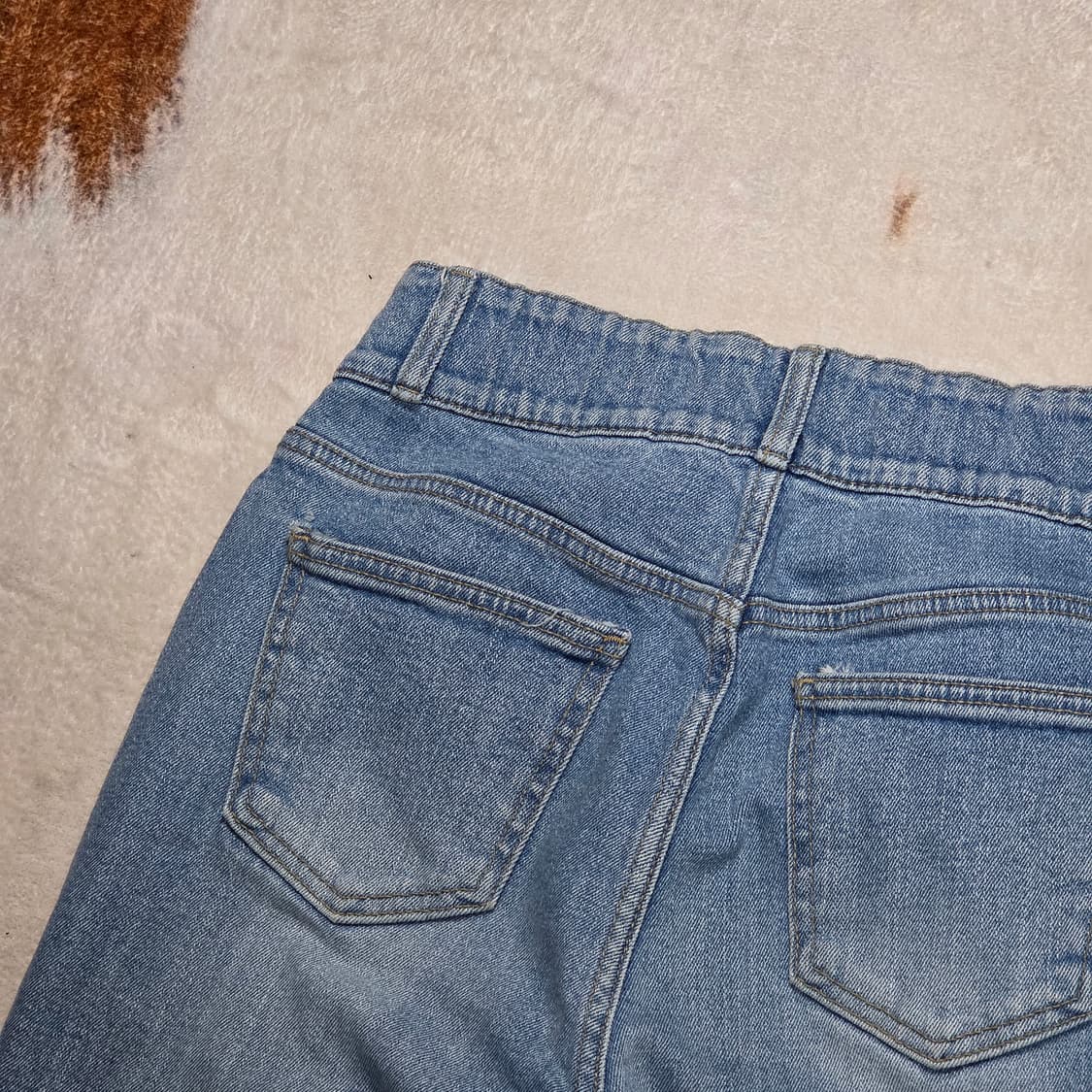 투버튼 풀밴딩 하이웨스트 연청 부츠컷 데님 팬츠 상품이미지5