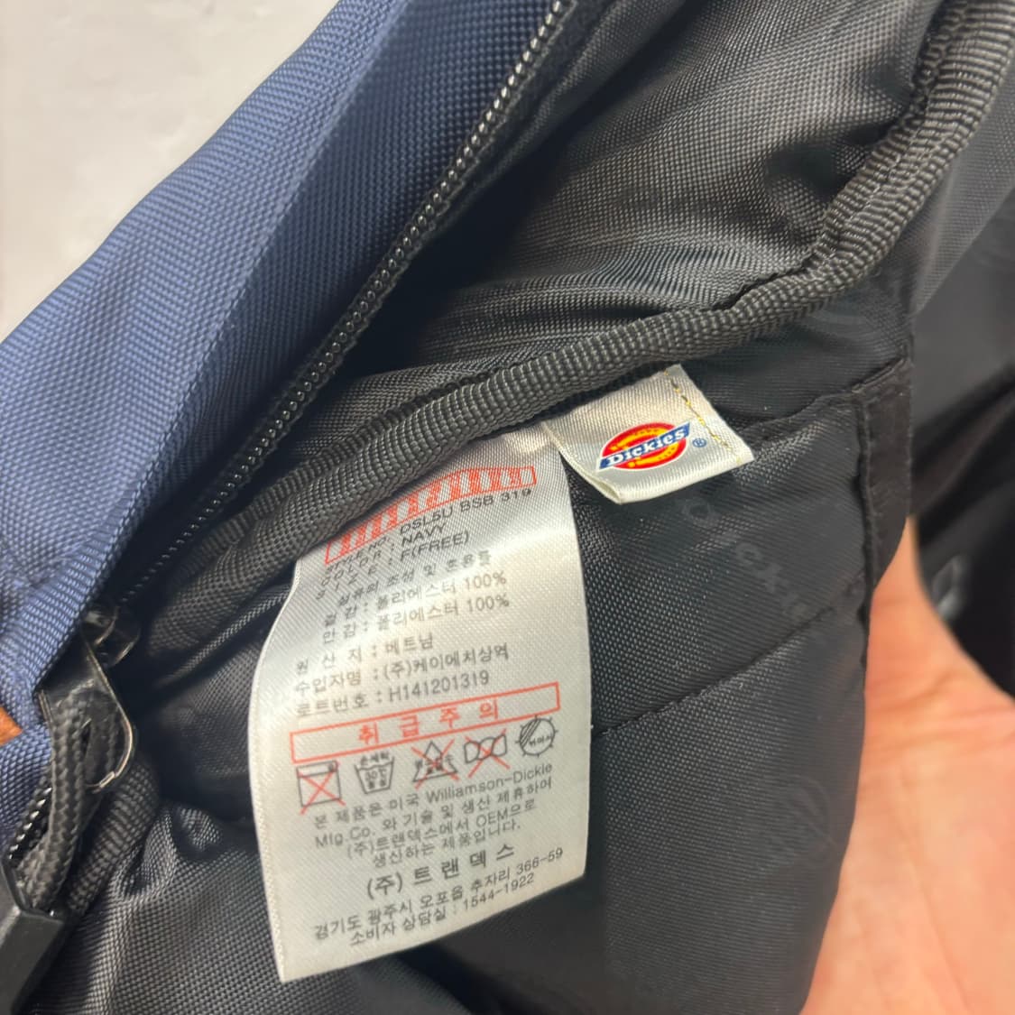 디키즈 레더 디테일 네이비 백팩 OS 상품이미지8