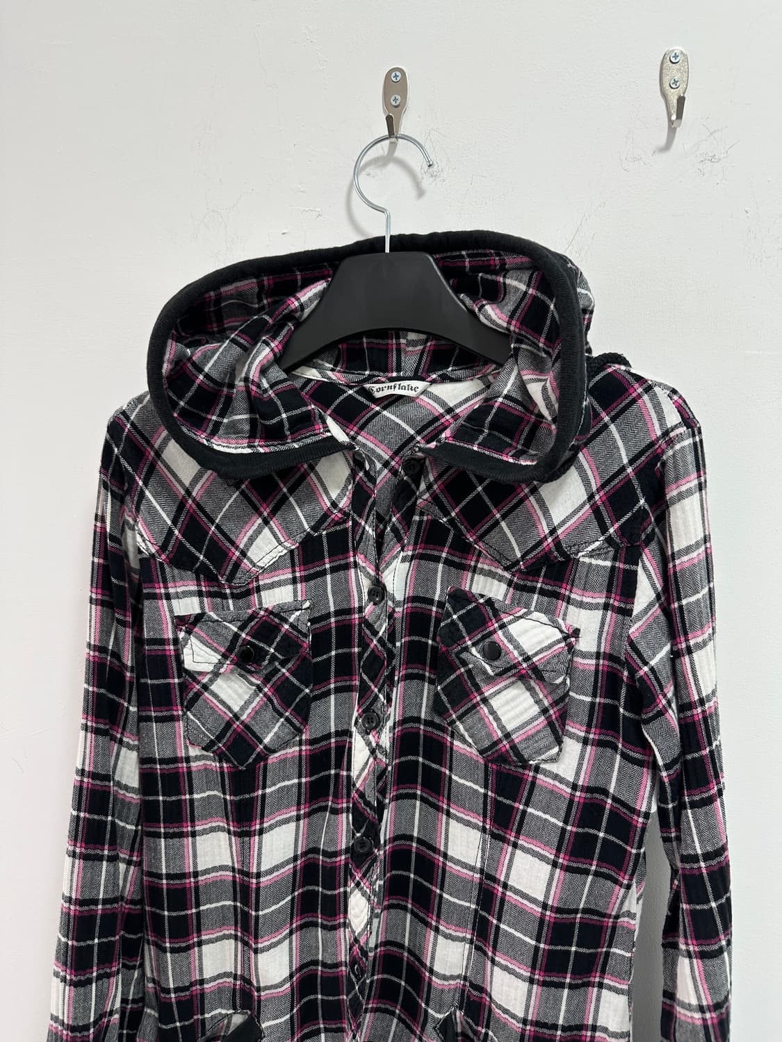 Cornflake y2k check hood shirts 상품이미지7