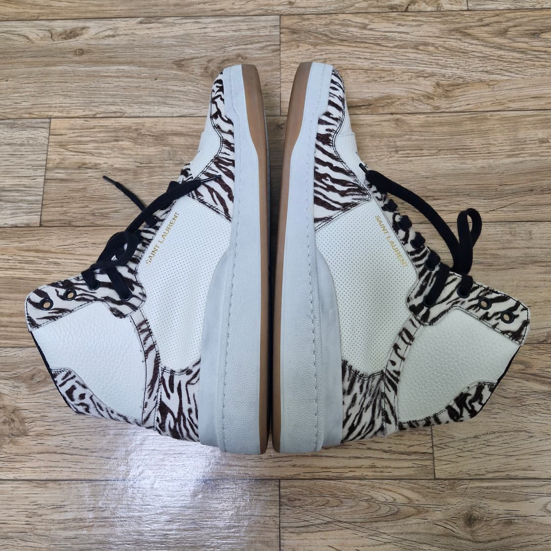 [46] SLP 생로랑 SL/24 송치가죽 지브라 하이탑 스니커즈 상품이미지7