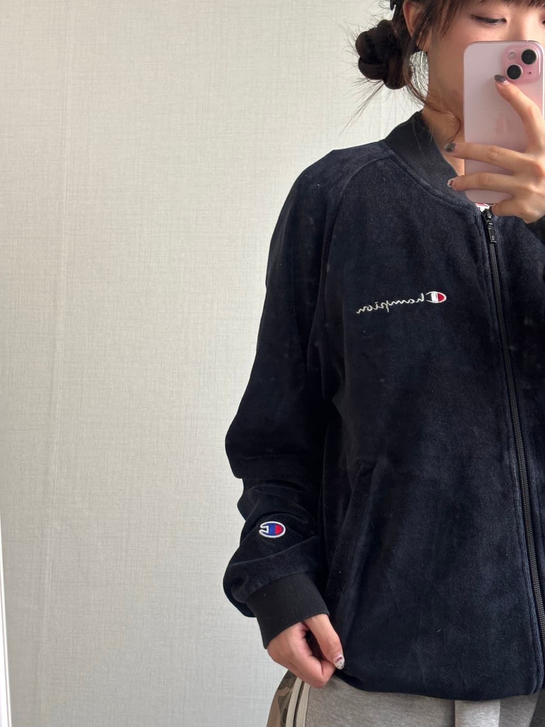 무배)챔피온 벨벳 자켓 블루종 M 상품이미지3