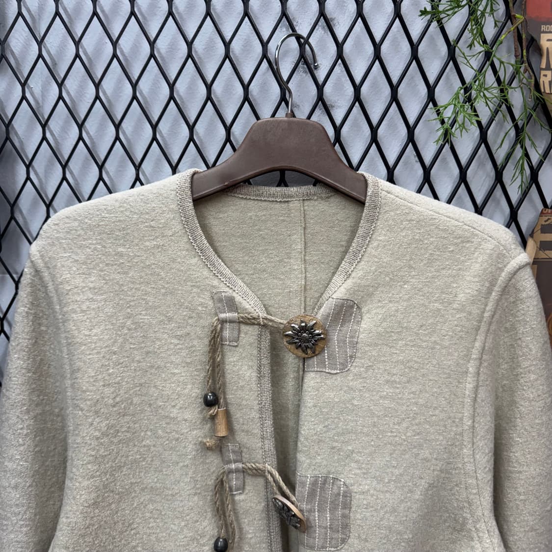 USA VINTAGE 울 가디건 전면 투포켓 포인트 아이보리 상품이미지3