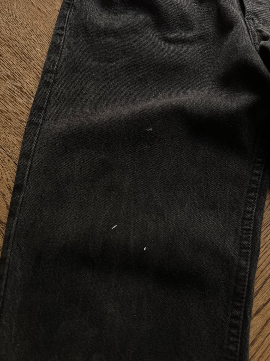 [34]리바이스 501 캐나다제 빈티지 페인팅 흑청 데님 팬츠 상품이미지4