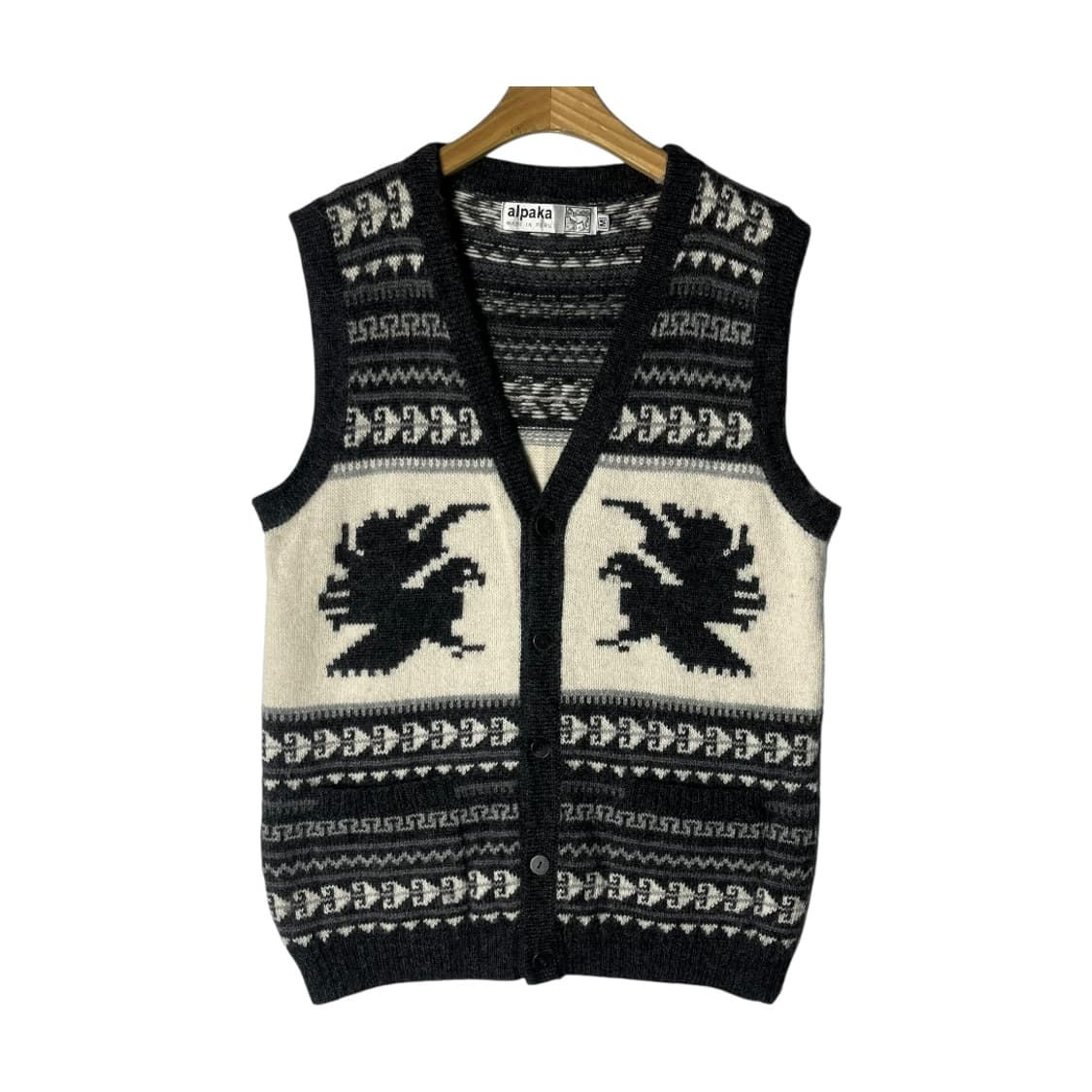 [alpaka] 알파카 페루산 애니멀 자카드 니트 베스트 상품이미지1