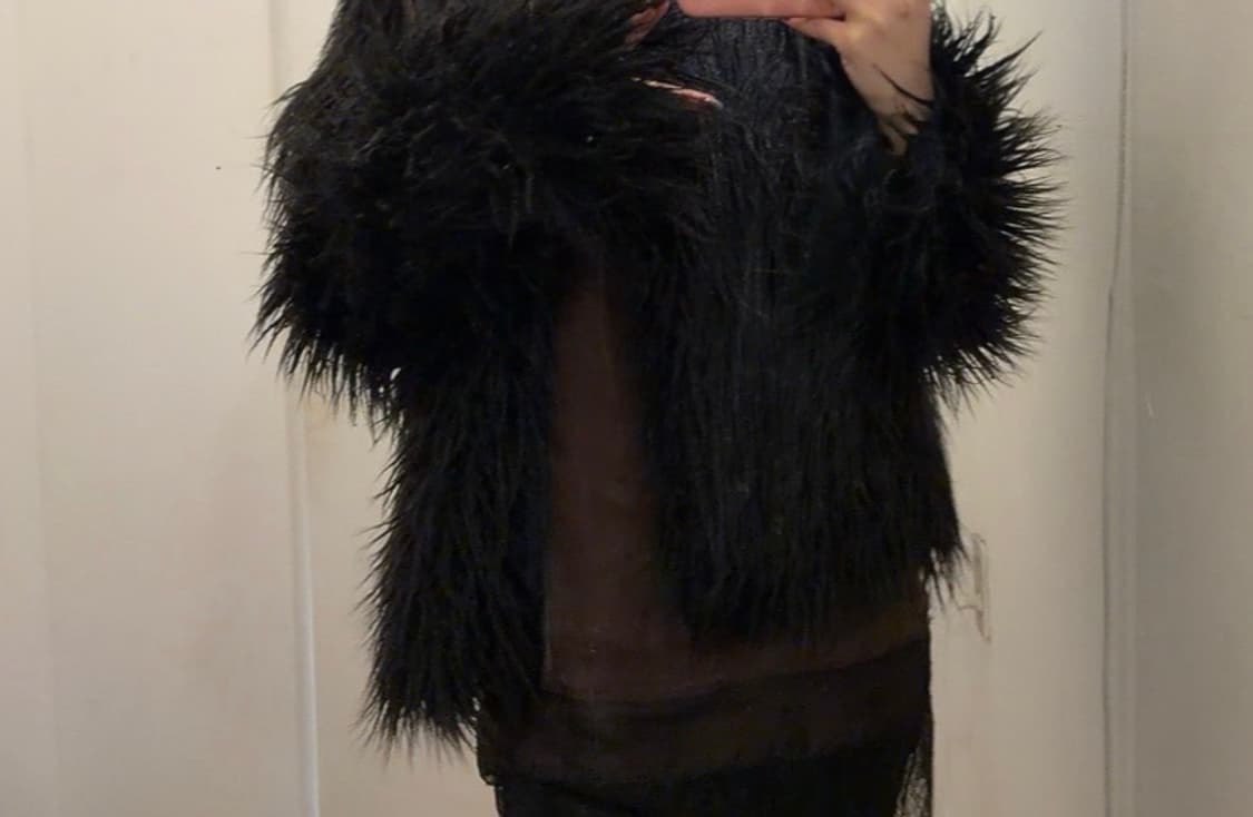 gyda 빈티지 블랙 퍼자켓 상품이미지1