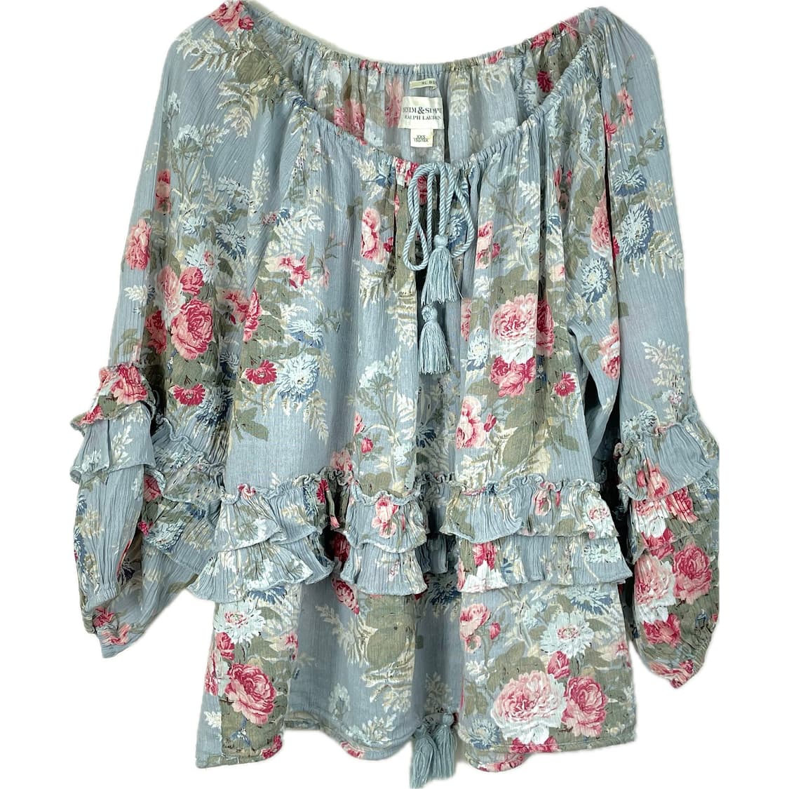 [XXS] 폴로 랄프로렌 데님 서플라이 보헤미안 플라워 프린팅 블라우스 상품이미지1