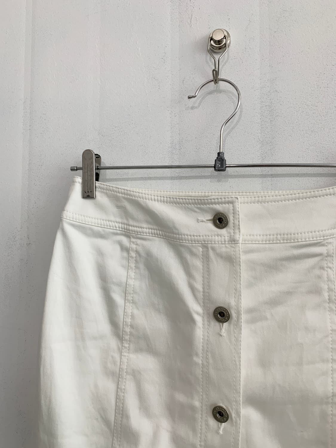 White Front Button Midi Skirt 상품이미지8