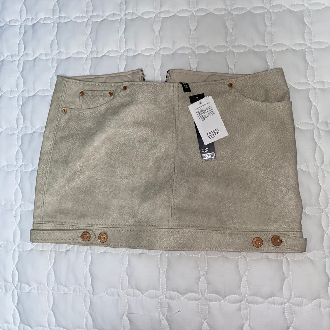 h&m 베이지 레더 스커트 38 상품이미지1