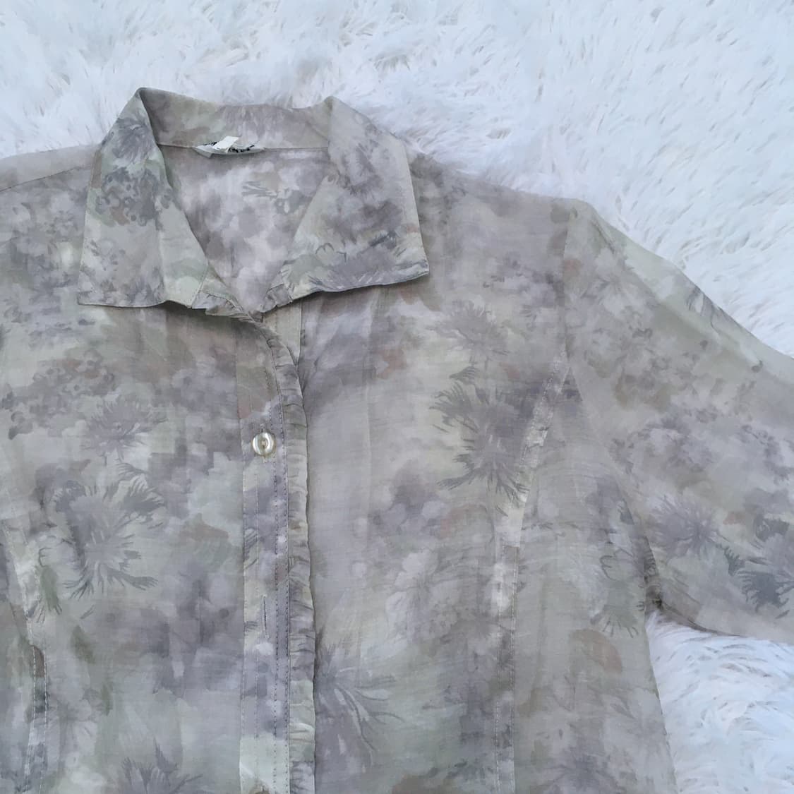 빈티지 파스텔 플라워 패턴 블라우스 773 y2k 스트릿 갸루 펑키 일본 상품이미지4