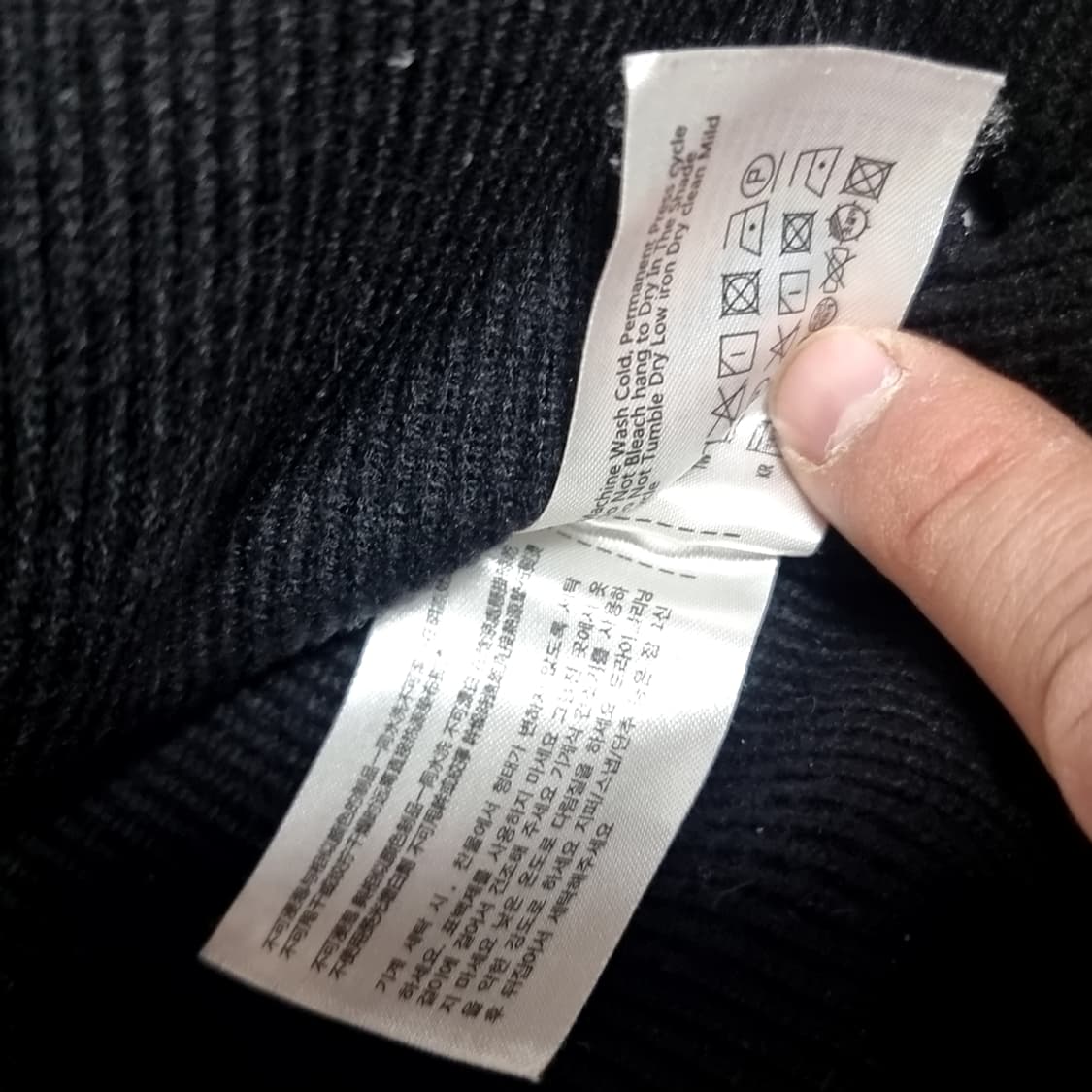 빈티지 골지 목폴라 니트 블랙(100) 상품이미지5