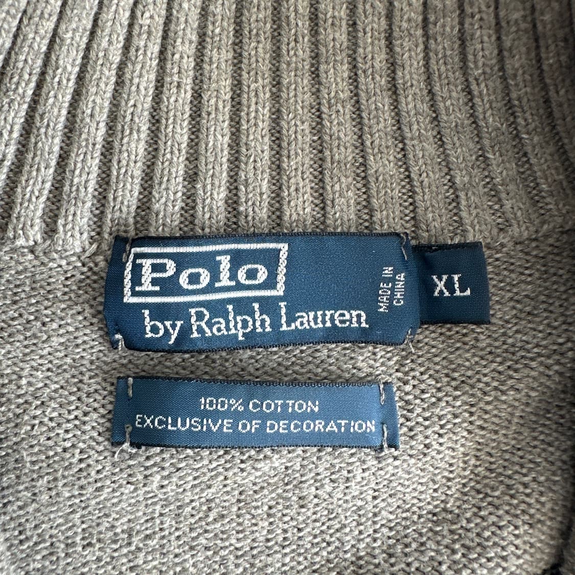 Polo 폴로 랄프로렌 그레이 블랙 단가라 하프집업 니트 상품이미지4