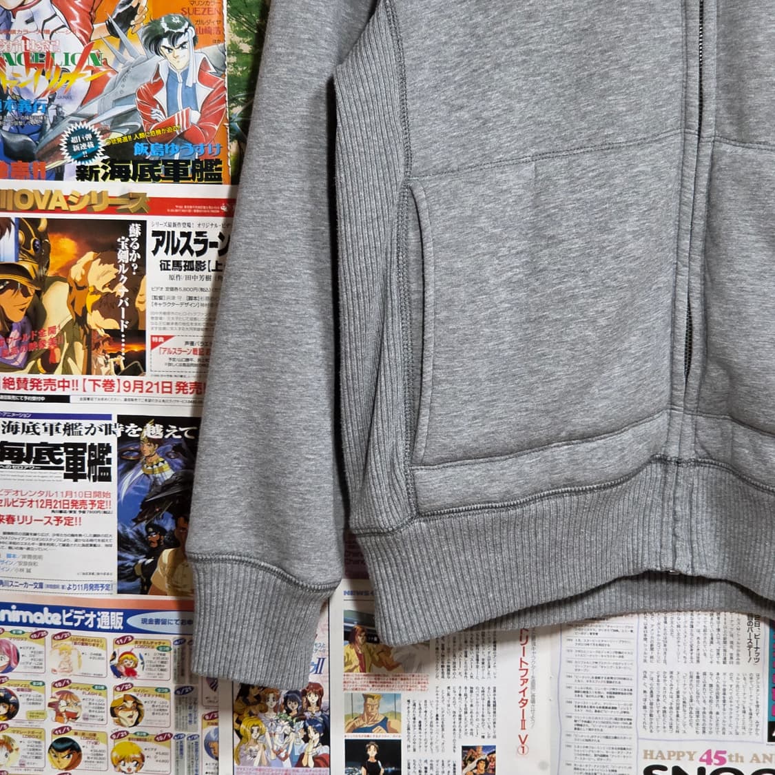 갭 그레이 사이드 골지 기모 코튼 집업 상품이미지4