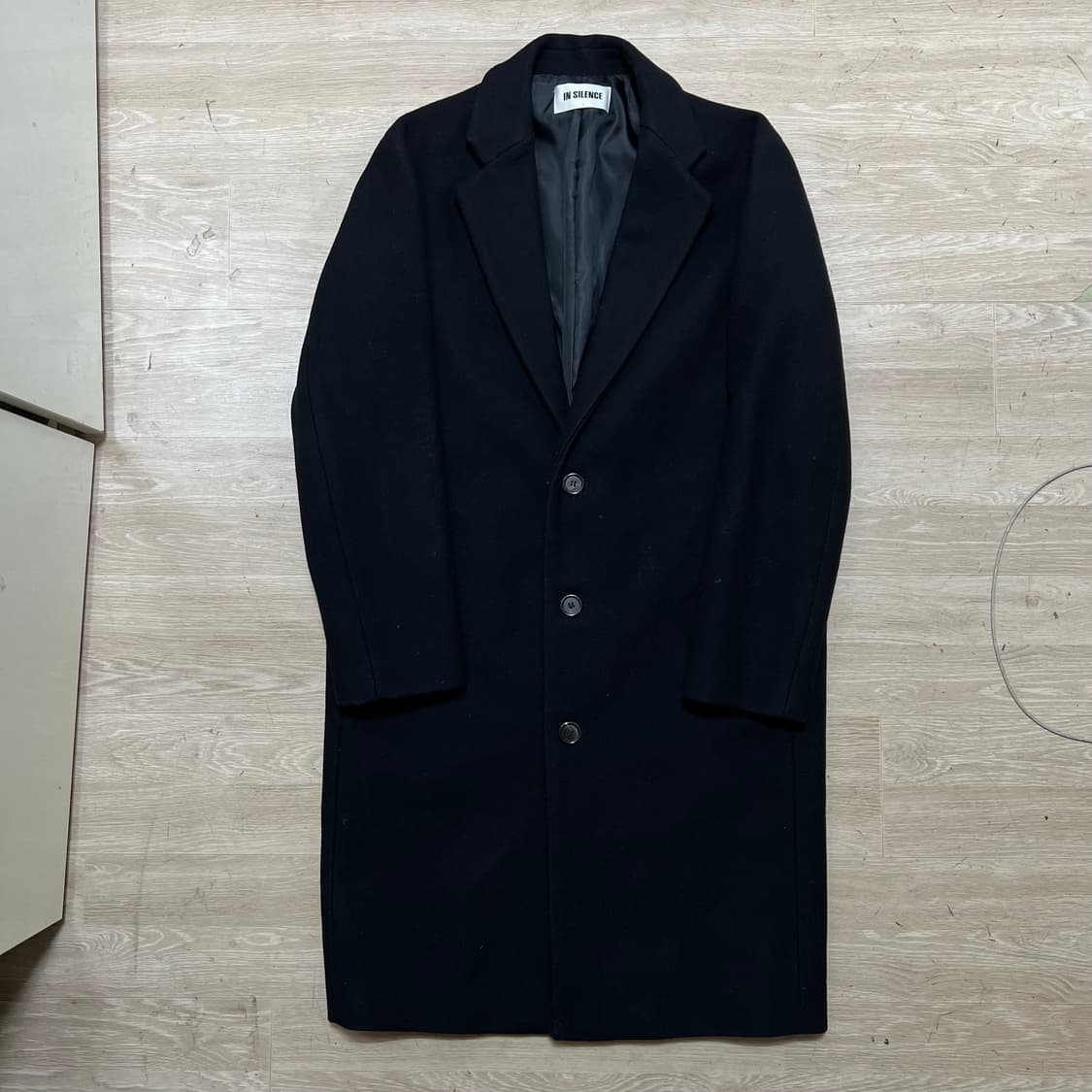 인실런스 맨즈 울 블렌드 싱글 브레스티드 코트 [블랙] S/90 상품이미지1