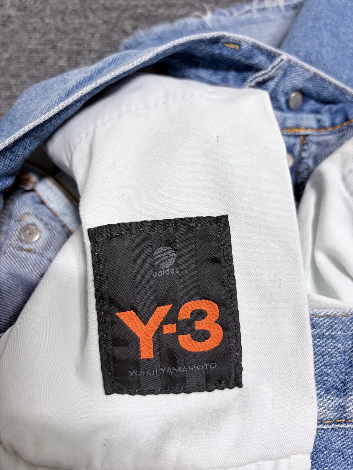 Y-3 요지 야마모토 스티치 로고 데님 하프 팬츠 상품이미지5
