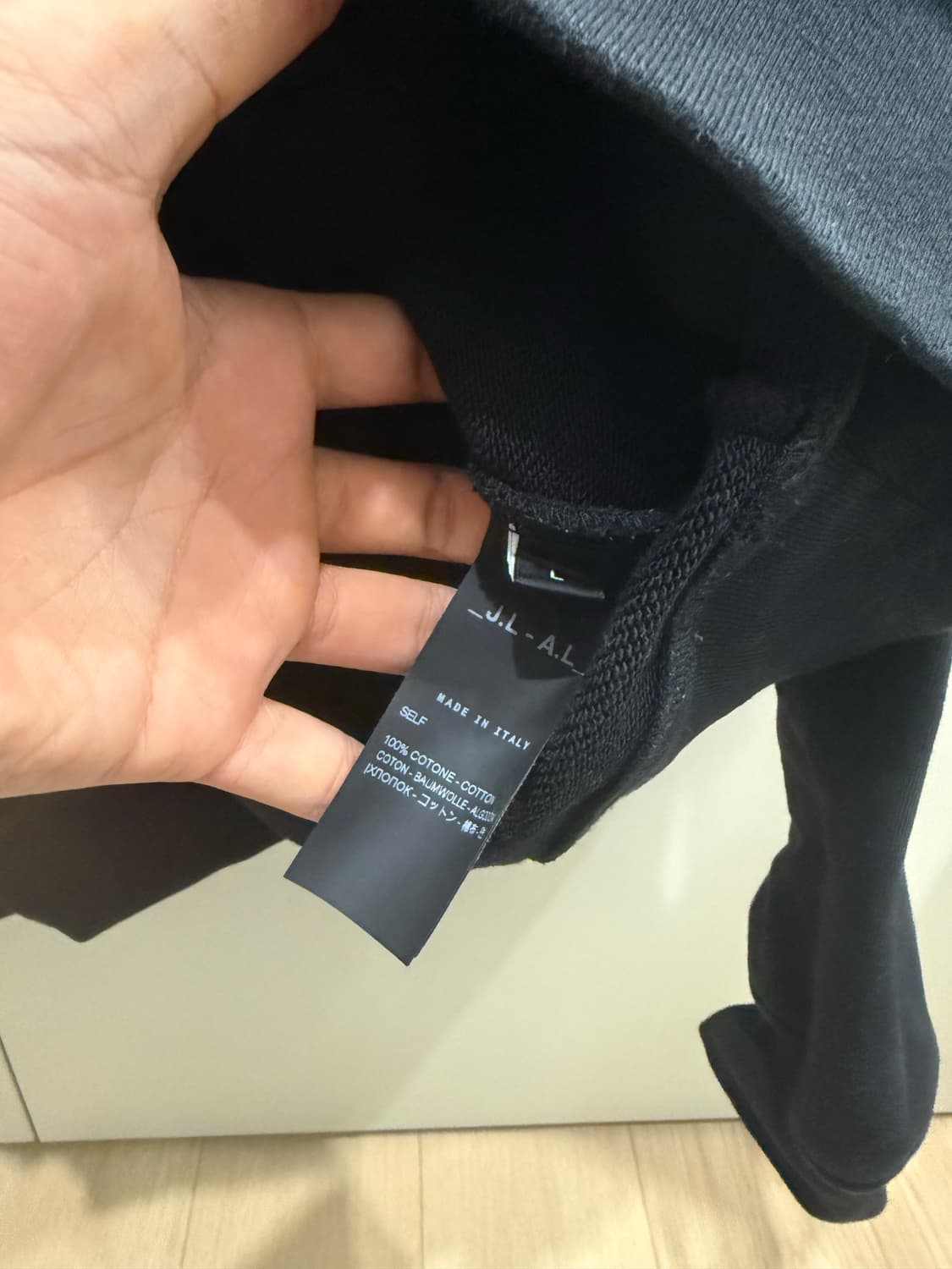 [L] JLAL 코튼 절개 스웻셔츠 맨투맨 블랙 상품이미지6