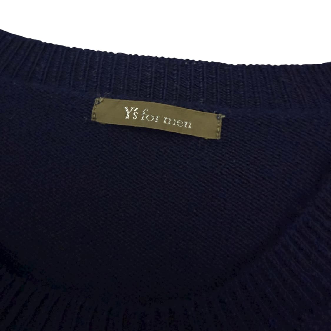 요지야마모토 소매 디테일 딥네이비 울 니트 상품이미지5