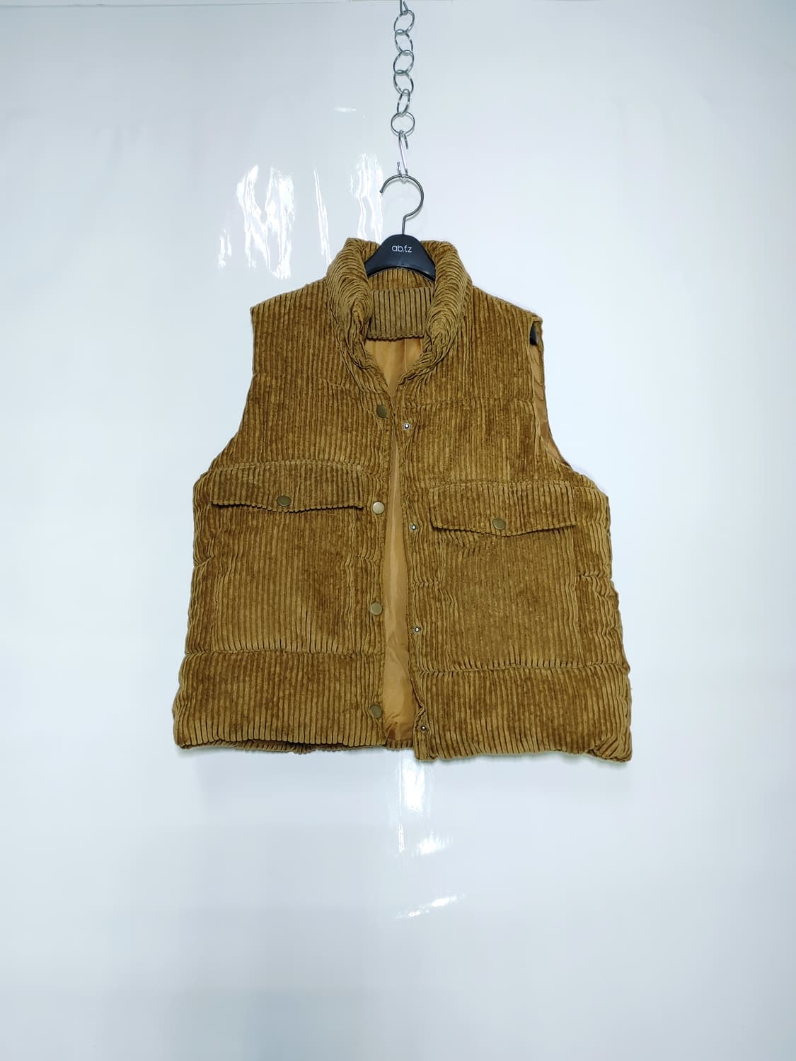 폴리소재 골지 디자인 폴리 패딩 조끼 상품이미지1