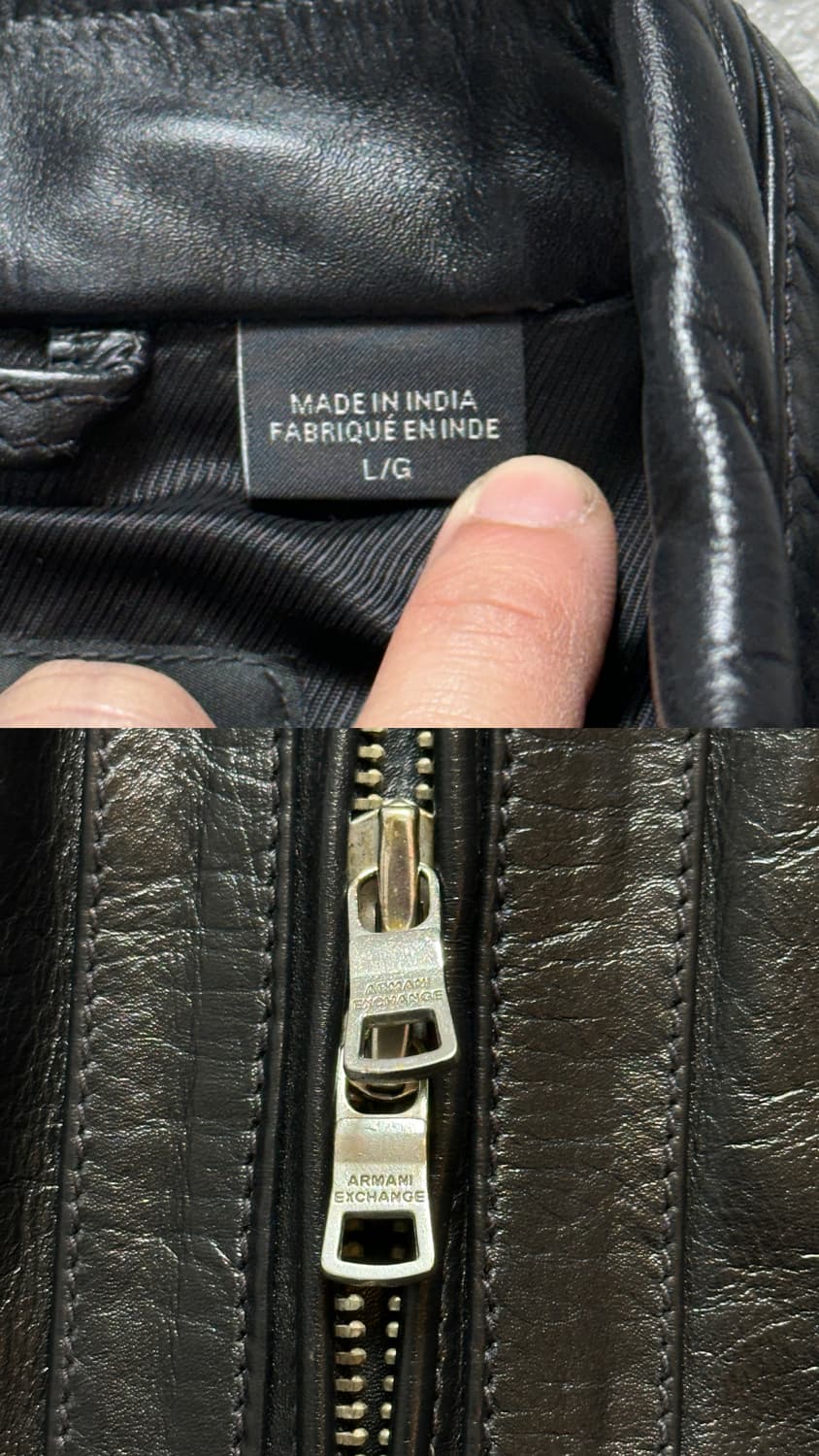  아르마니 익스체인지 레더 자켓 카페레이서 모터사이클 자켓 상품이미지9