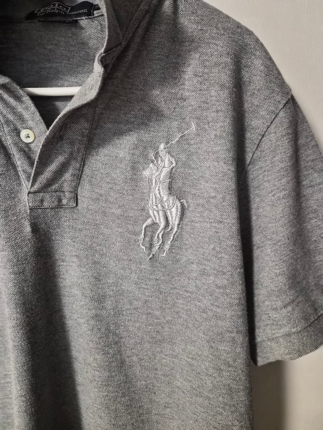 폴로 랄프로렌 실버 빅포니 자수로고 그레이 카라 반팔티 상품이미지3