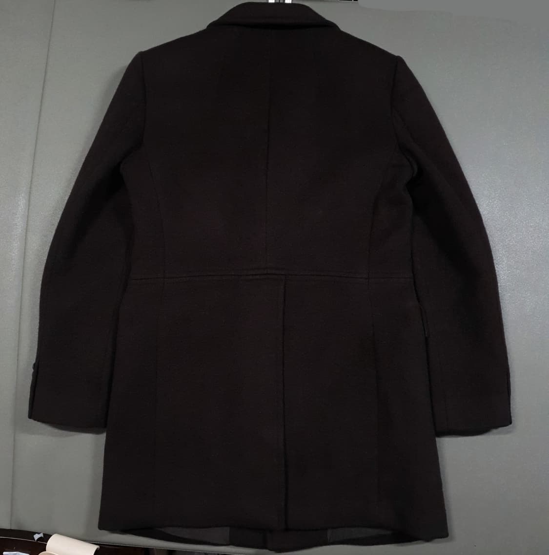 100) 타임 옴므 로얄 버튼 하이넥 울 캐시미어 실크 코트 자켓 브라운 상품이미지10