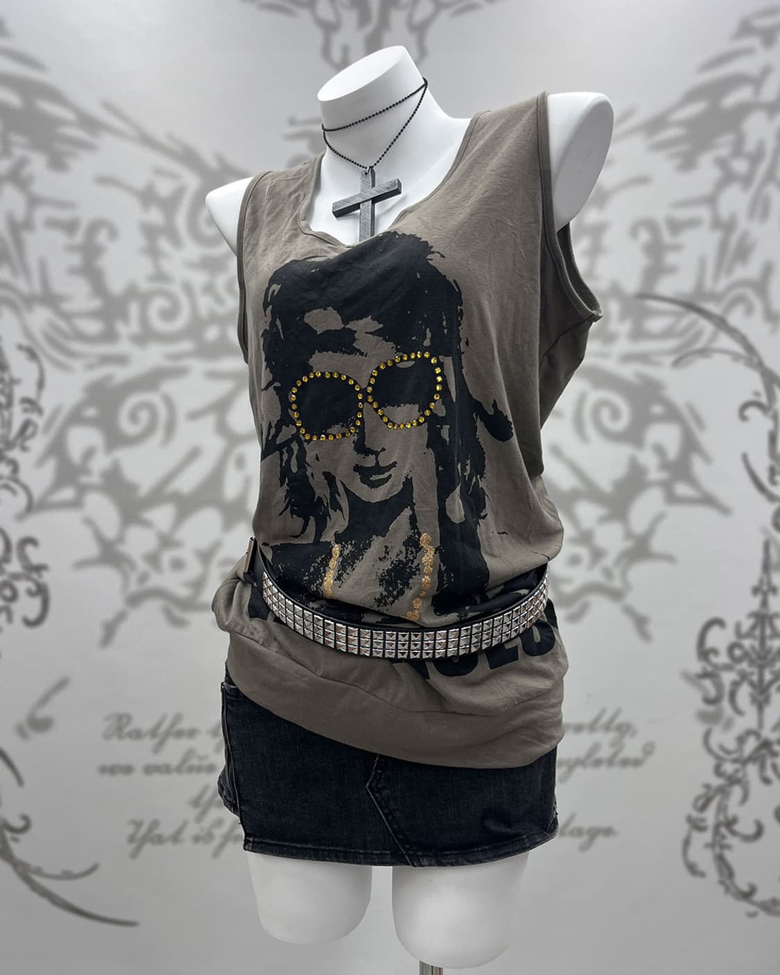 00's Y2K printing sleeveless 상품이미지2