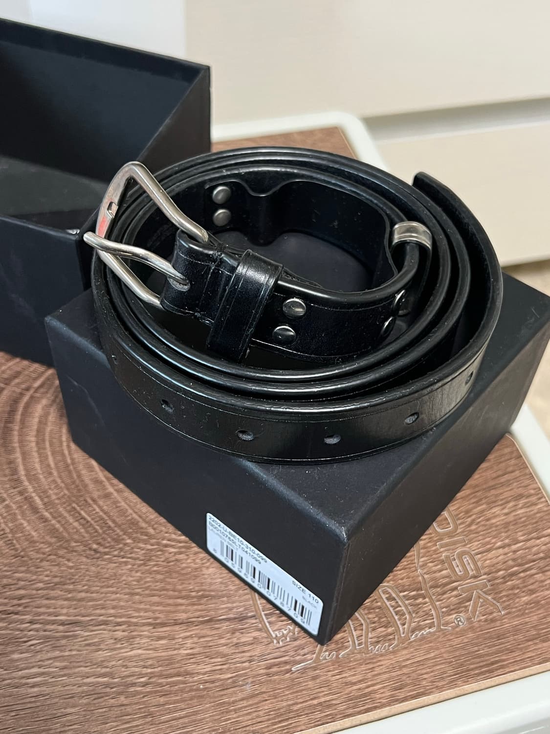 Ann Demeulemeester 블랙 가죽 벨트 웨스턴 110 상품이미지4