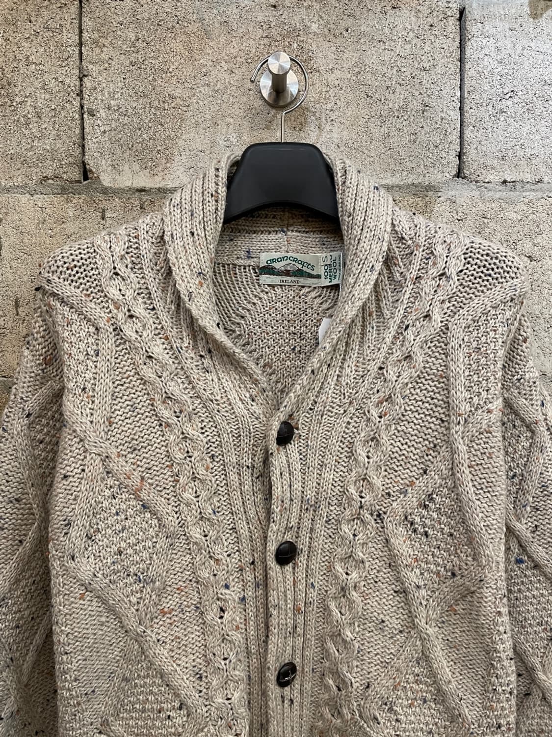 빈티지 아란 크래트 숄 카라 케이블 가디건  상품이미지2