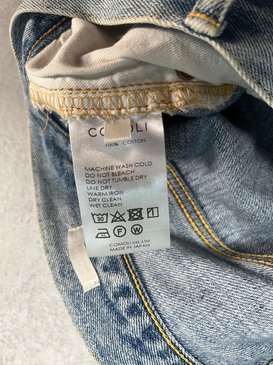 22aw 코모리 블리치 데님 2size 상품이미지4