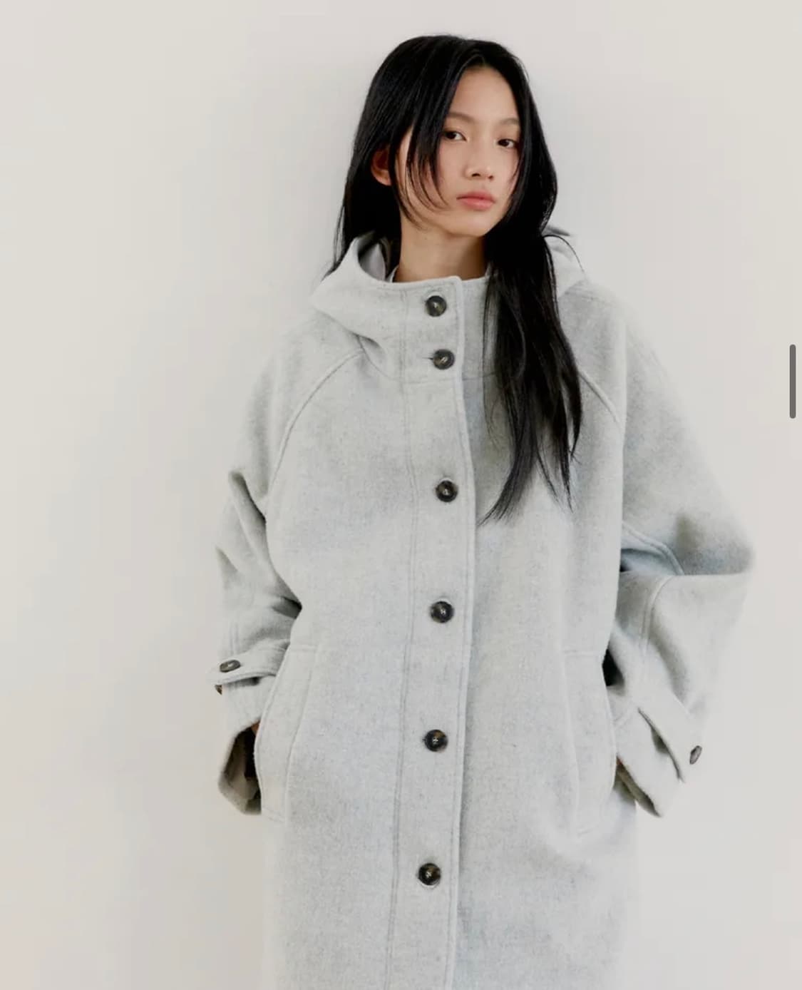 오피쉬 울 리치 하프 코트 그레이 상품이미지1