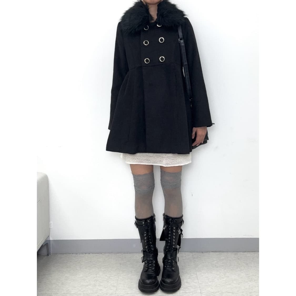 빈티지 블랙 더블 코트 상품이미지1