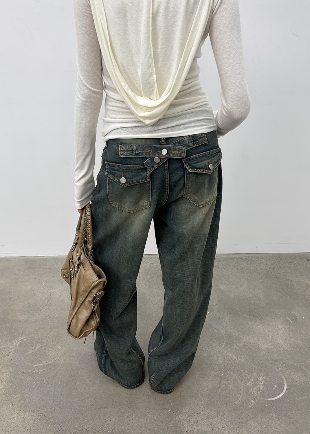 블랙업 백포인트 데님팬츠 상품이미지2