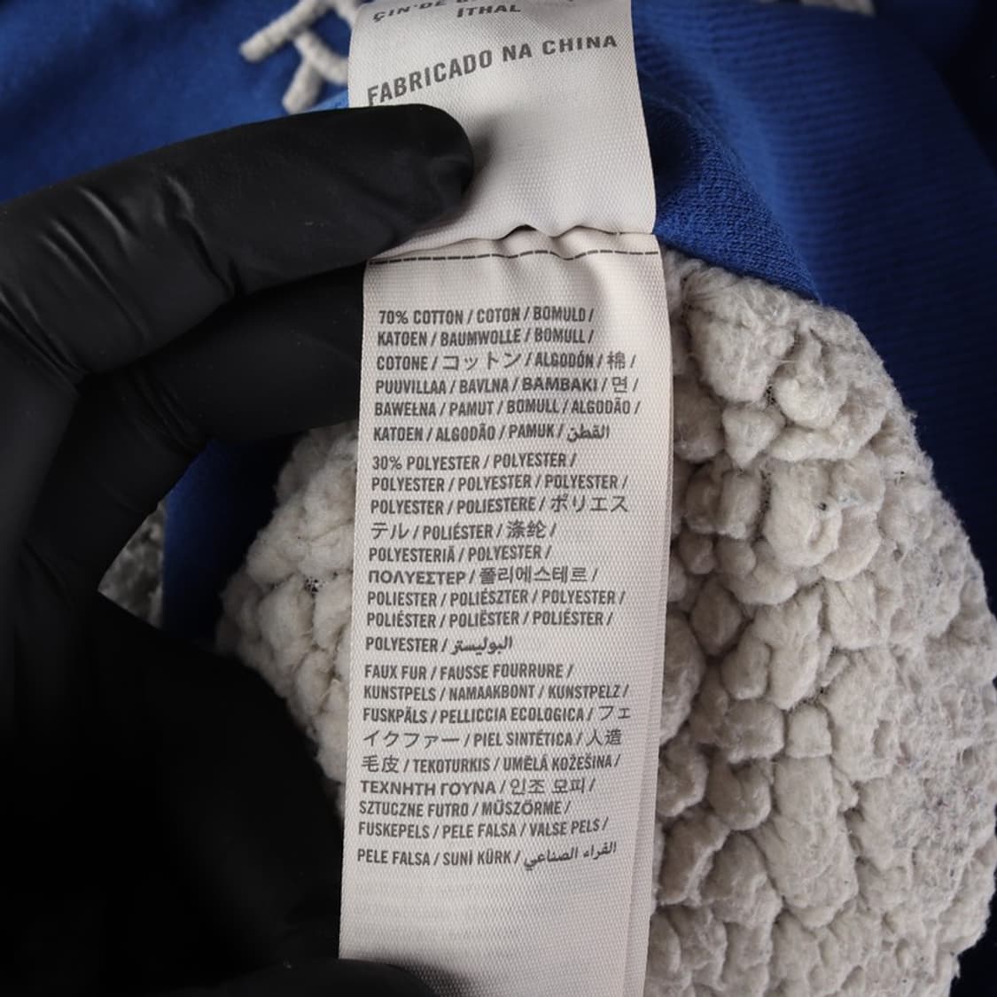 홀리스터 빅로고 쉐르파 안감 양털 후드집업 블루 XL 상품이미지6