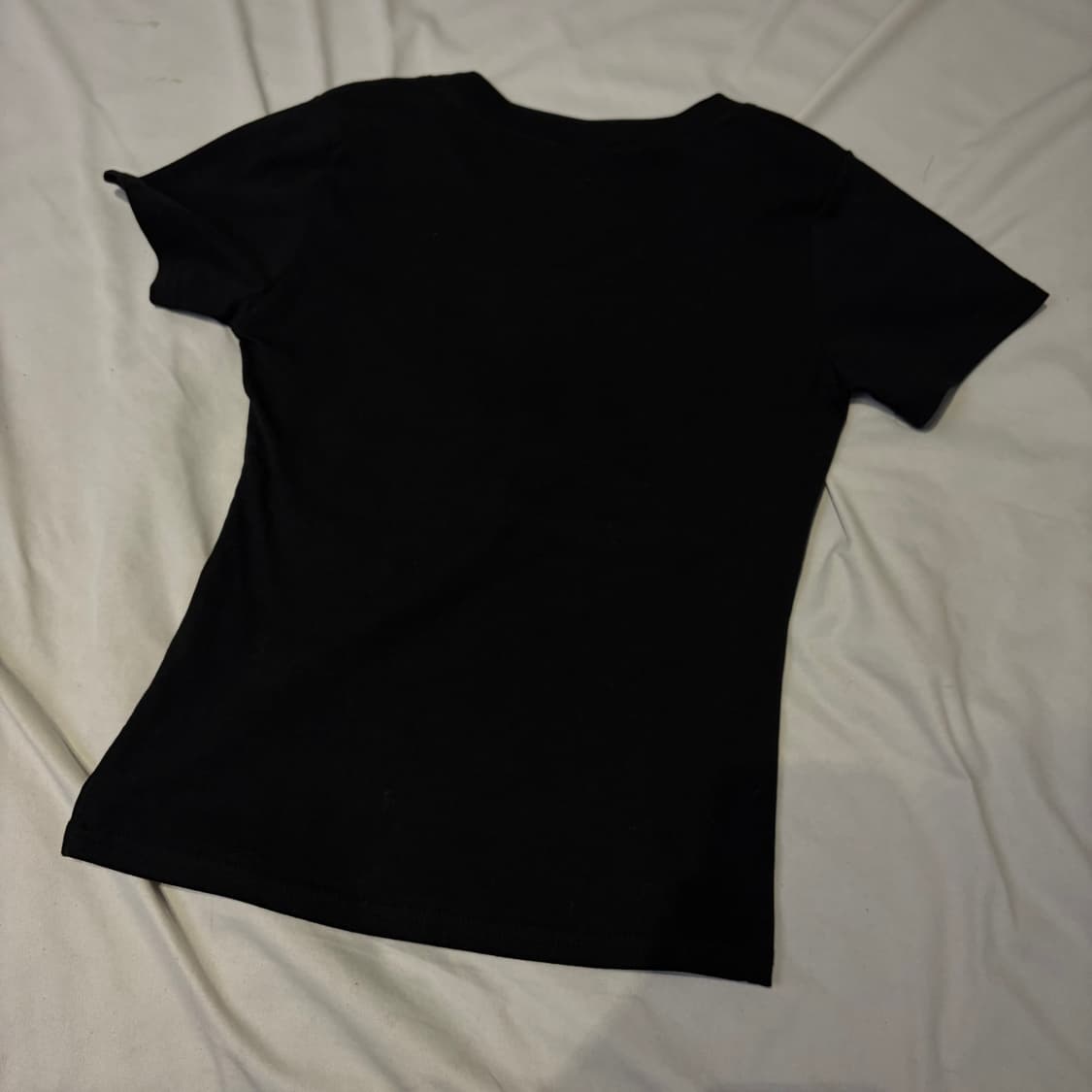 VTG 타탄 하트 딱붙 블랙 반팔티셔츠  상품이미지3