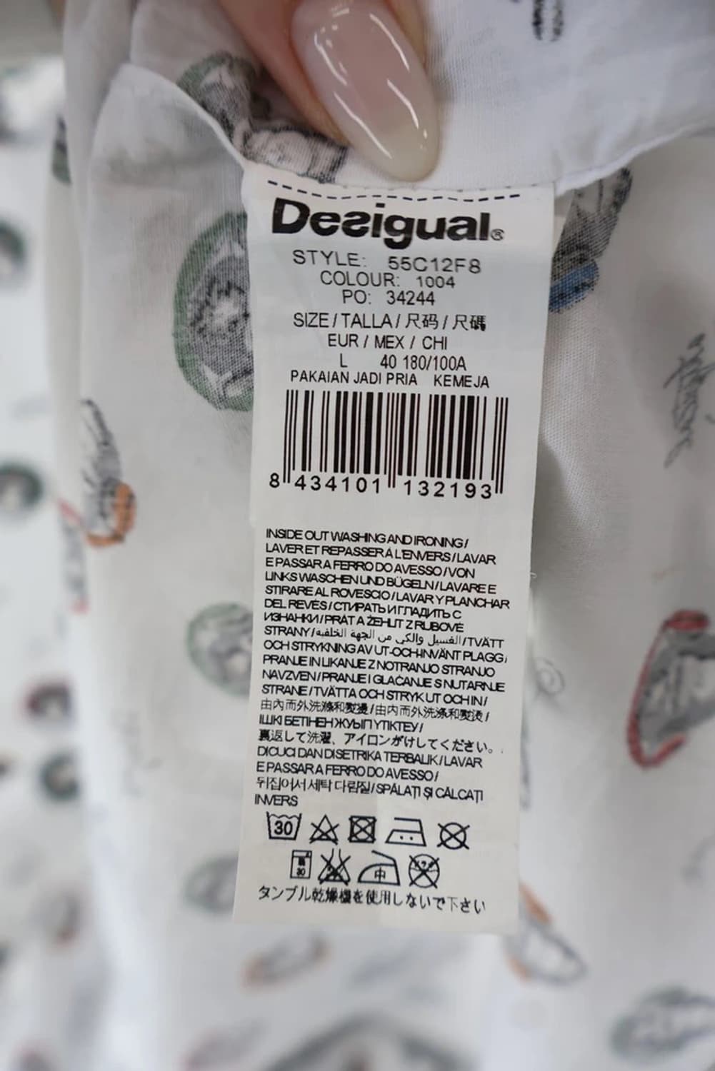 Desigual Pattern Button Shirt White 상품이미지8