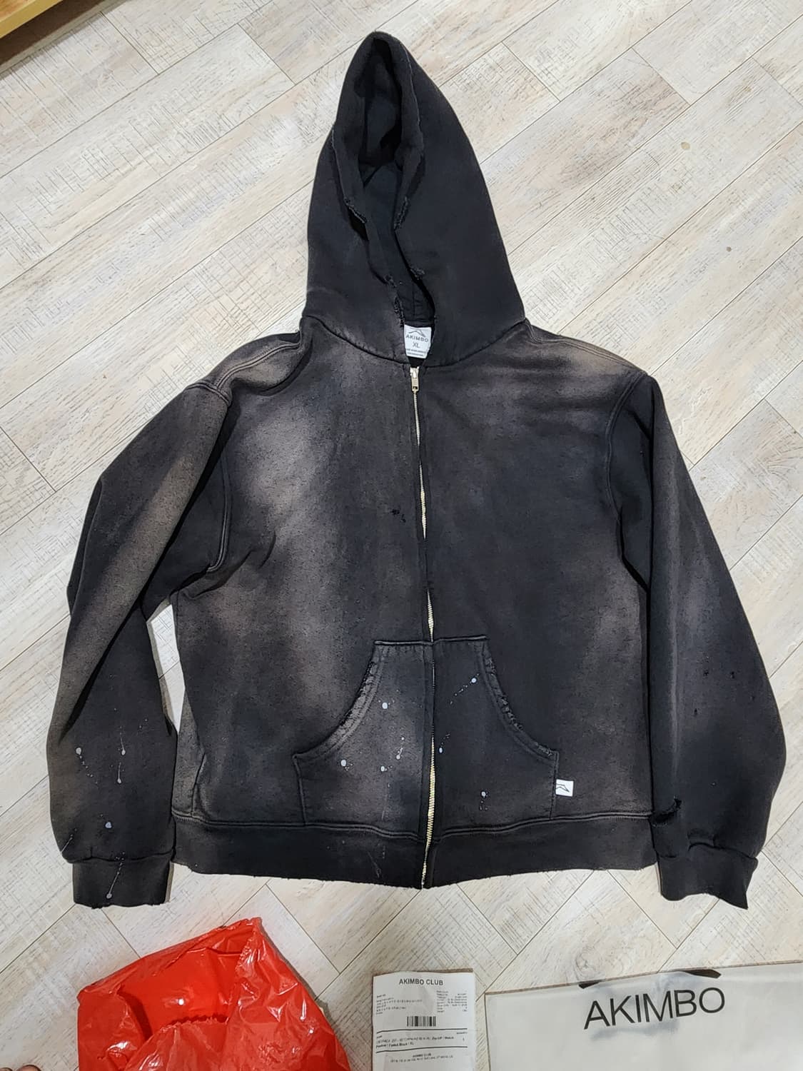 아킴보 와치피커 선페이디드블랙 후드집업 xl 상품이미지1