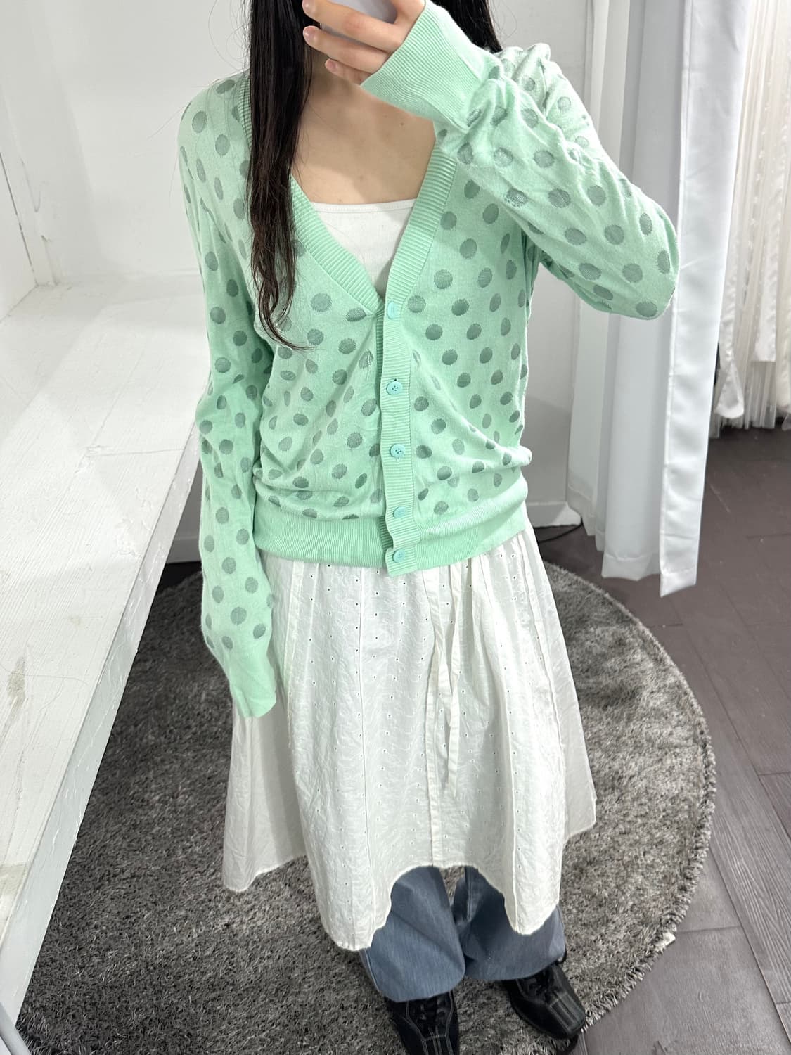 laura ashley mint dot cardigan 상품이미지2