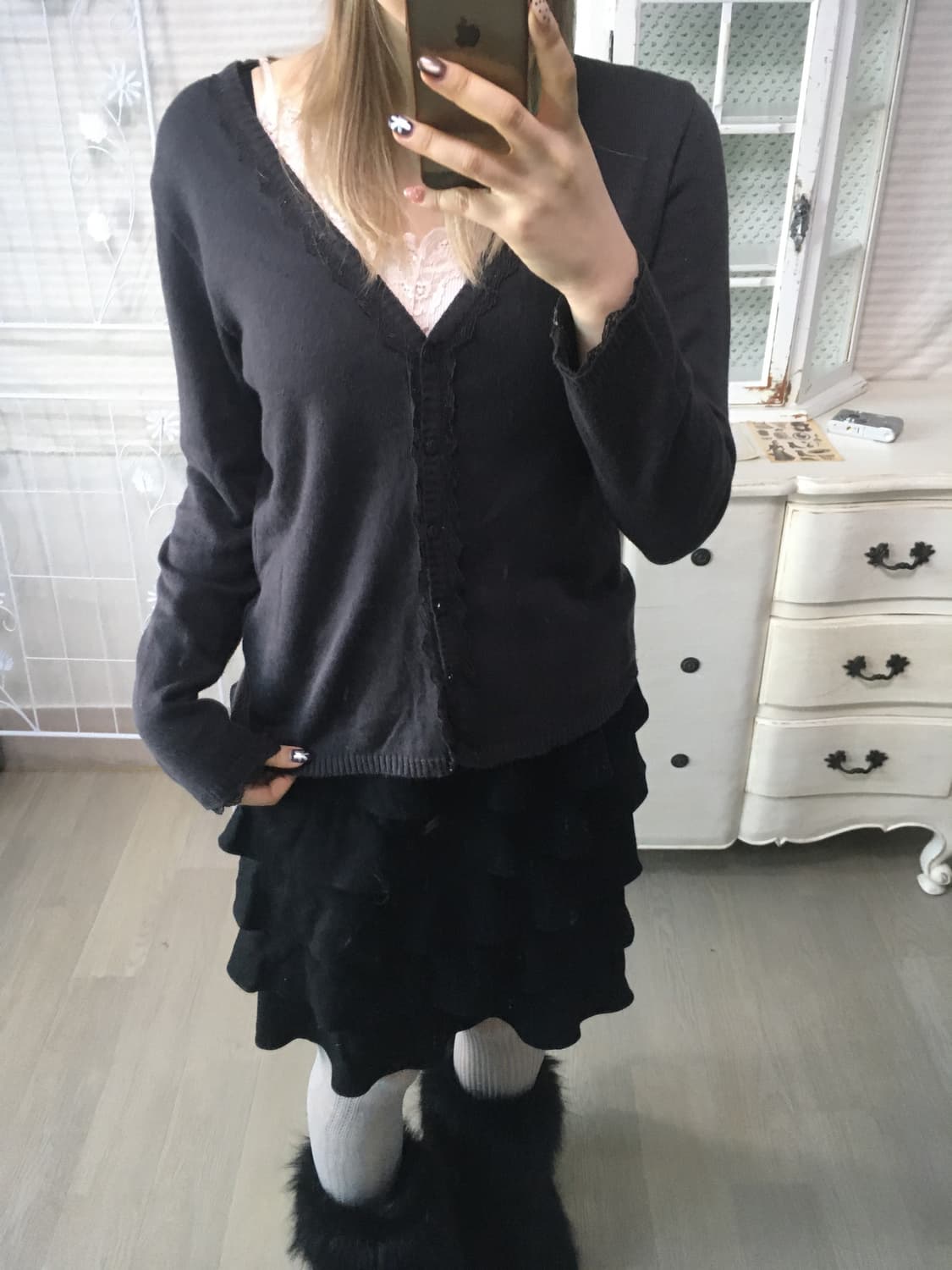 jpn vintage charcoal lace crochet cd 상품이미지3