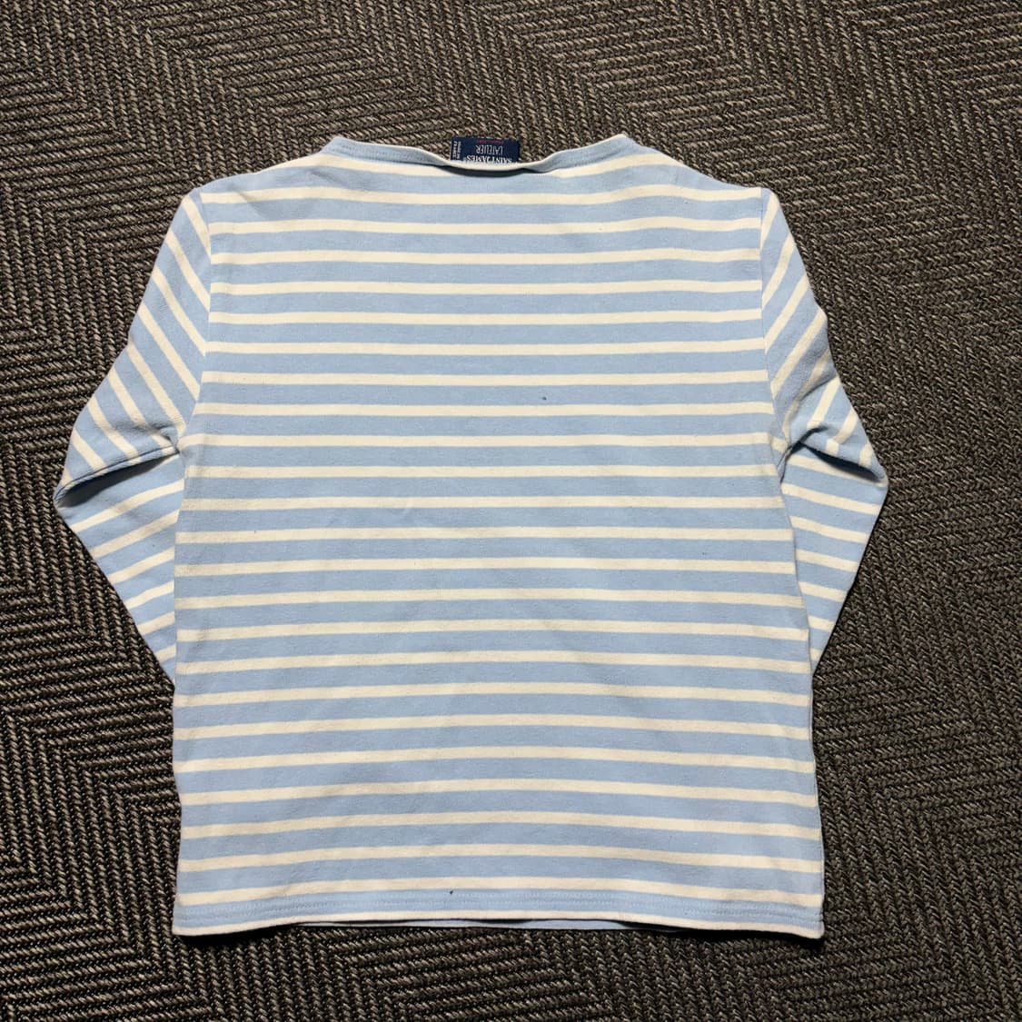 세인트제임스 스트라이프 하늘색 긴팔티(XS) 상품이미지2