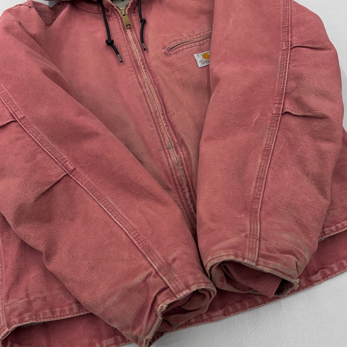 칼하트 OG W141 VRS 살몬 핑크 덕액티브 후드 워크자켓 J130 상품이미지7