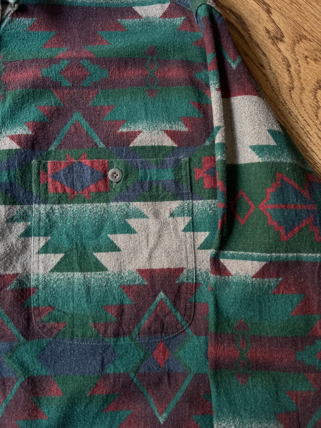 [M]90's USA 빈티지 아즈텍 패턴 샤모아 헌팅 셔츠 상품이미지3