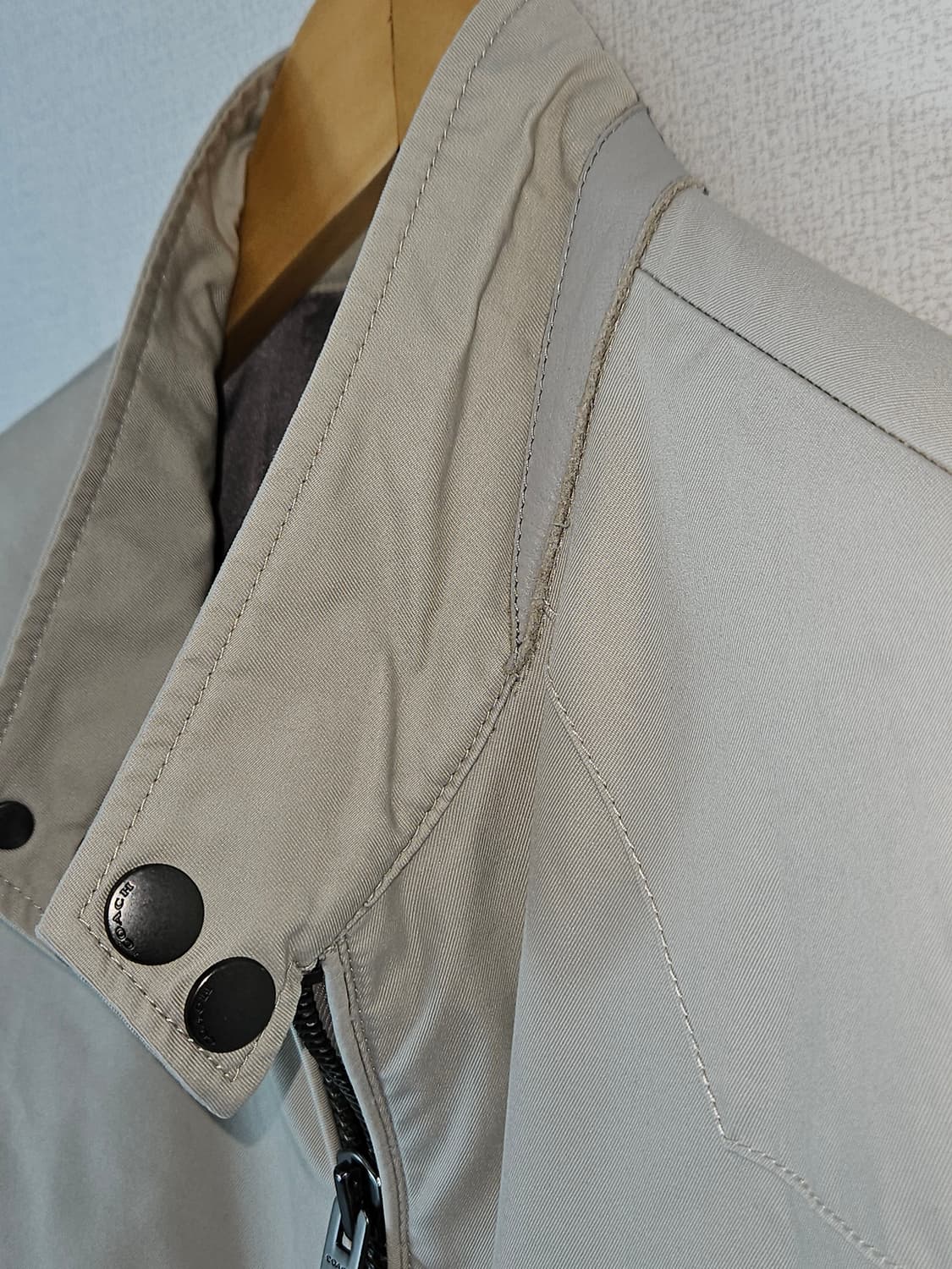 코치 옴므 해링턴 가죽패치 봄버자켓 블루종 바라쿠타 M 일본판 정품 상품이미지3