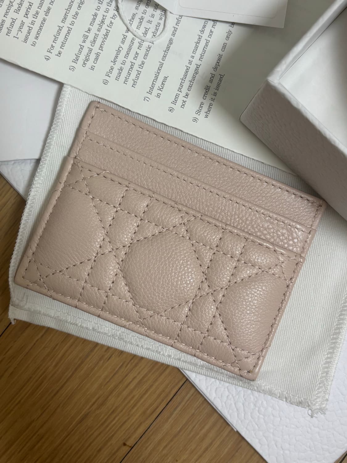 디올 카드지갑 파우더핑크 상품이미지3