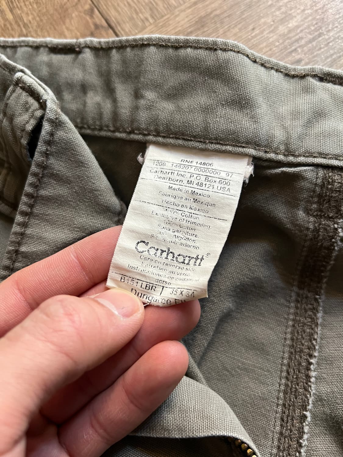 [35]칼하트 USA 빈티지 페인팅 라이트브라운 싱글니 카펜터 워크 팬츠 상품이미지4