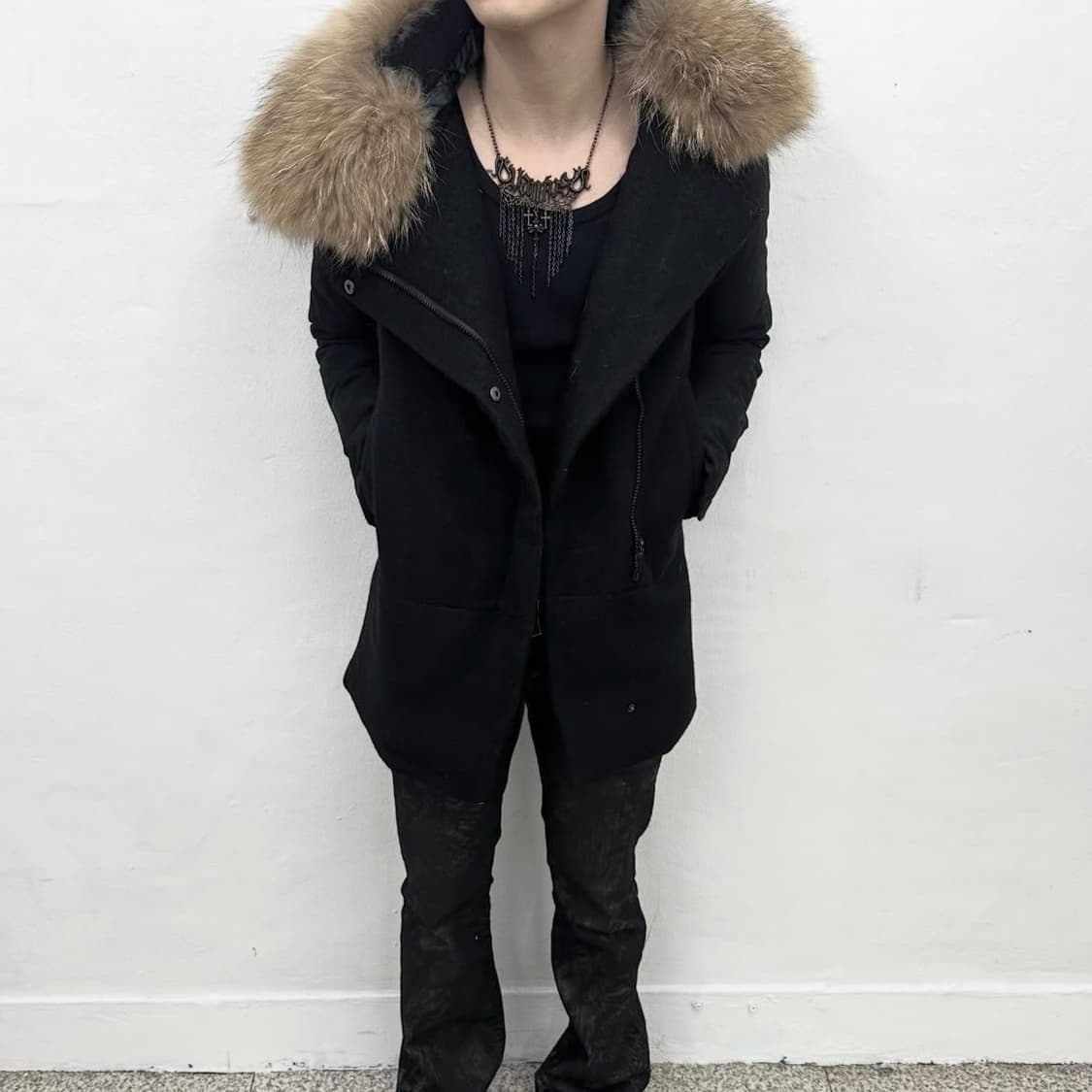 Asymmetry fur jacket 상품이미지1