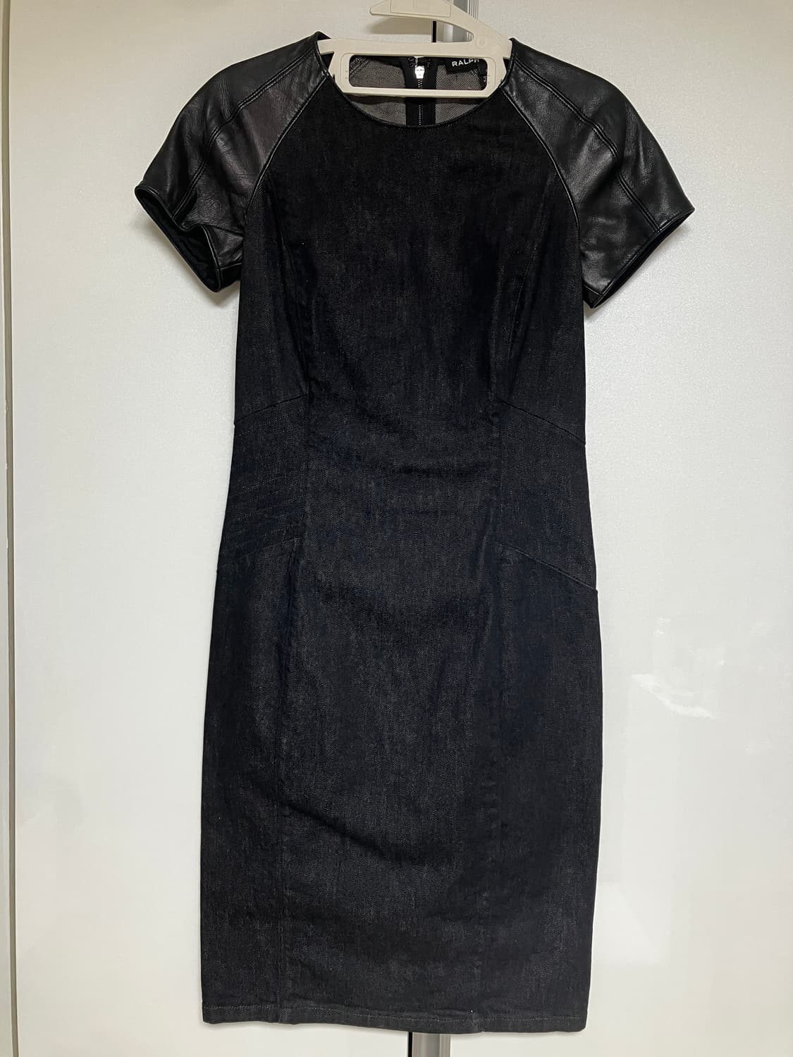 랄프로렌 레더 반캡 데님 미디 원피스 s 상품이미지1