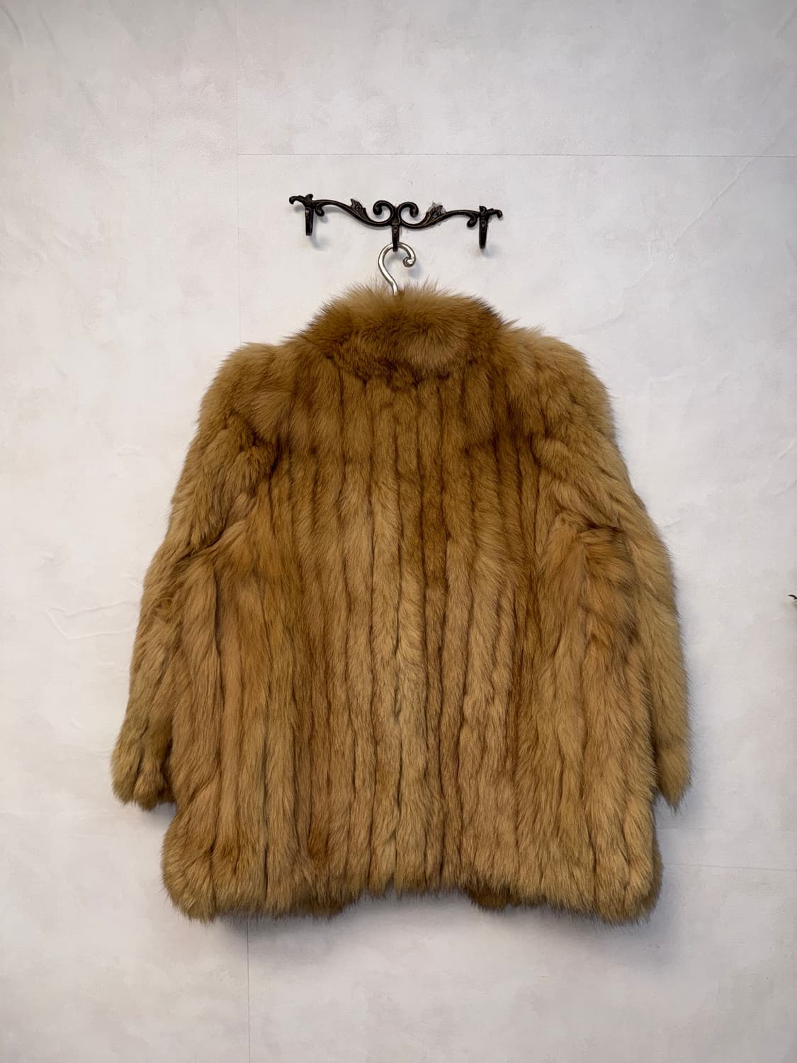 Beige brown fox fur coat jacket  상품이미지3